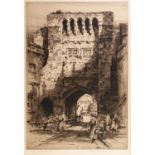 ALBANY E. HOWARTH (1872-1936) ORIGINAL ETCHING 'The Gateway Winchester' Signed and titled in