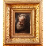 SOLOMAN POLACK (1754-1839) OIL ON IVORY STUDY OF THE HEAD OF A BEARDED MAN, POSSIBLY A SELF PORTRAIT