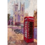 TIMMY MALLETT (b. 1955) OIL ON BOARD ?Westminster Abbey? Signed, tilted verso 11 ½? x 7 ¾? (29.2cm x