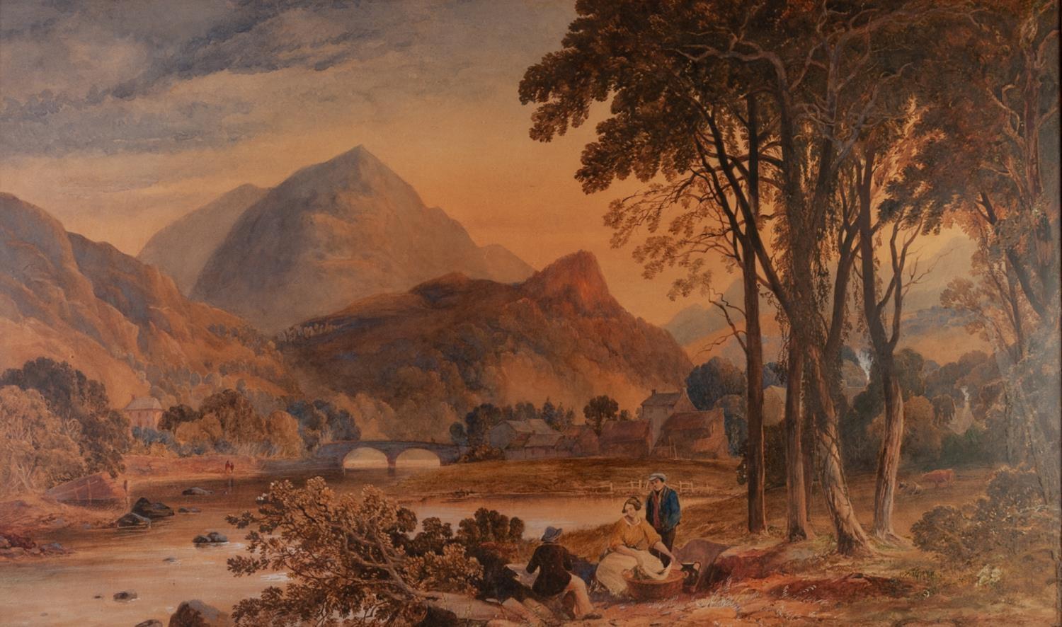 ATTRIBUTED TO CHARLES BARBER (Birmingham & Liverpool 1784 - 1854) WATERCOLOUR DRAWING '