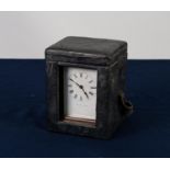 LATE 19th CENTURY GILT BRASS AND BEVELLED PLATE GLASS CARRIAGE CLOCK with Roman dial inscribed J