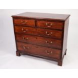 GEORGIAN MAHOGANY SMALL CHEST OF DRAWERS, the crossbanded and moulded oblong top outlined in boxwood