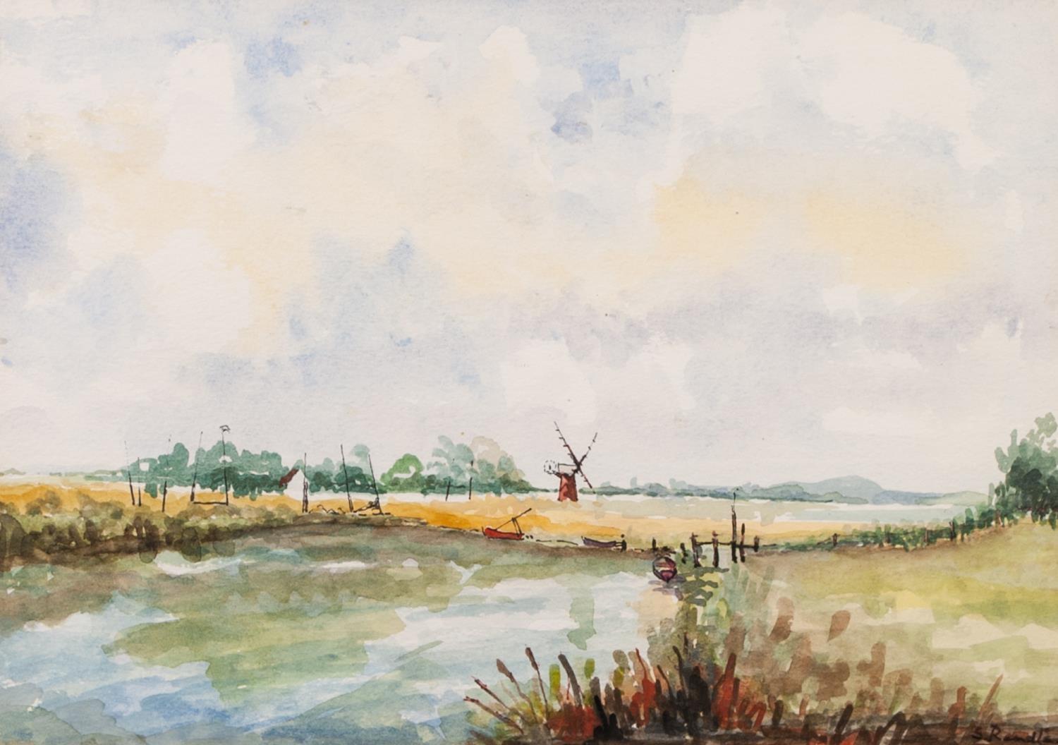 SYDNEY RENDLE (TWENTIETH/ TWENTY FIRST CENTURY) WATERCOLOUR DRAWING ?East Anglian scene? Signed,