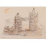 AFTER MADS STAGE SET OF SIX REPRODUCTION COLOUR PRINTS Views of London 10 ½? x 16 ½? (26.7cm x