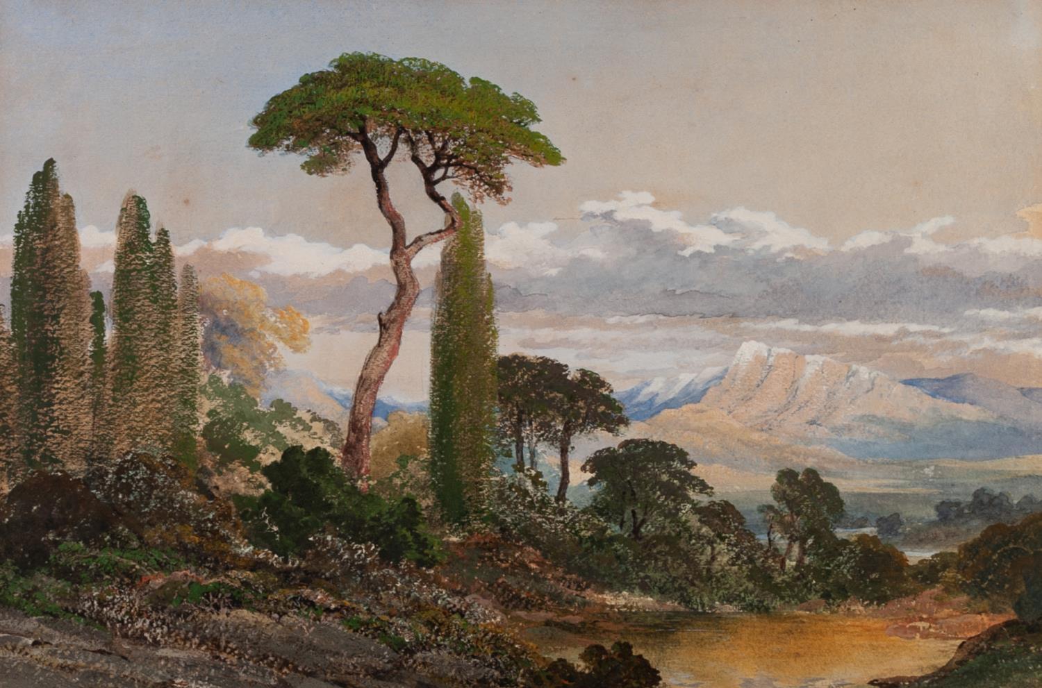 ONARATO CARLANDI (1848-1939) WATERCOLOUR Italian landscapes, labelled verso 12 1/2" x 19" (32cm x