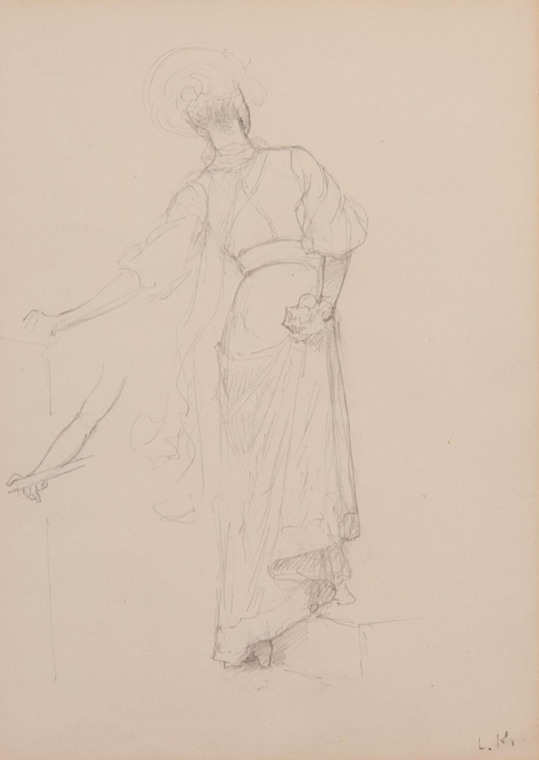 L.K. (TWENTIETH CENTURY) SET OF FOR PENCIL SKETCHES Figure studies of women and children - Image 3 of 4