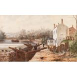 J. SIMPSON (NINETEENTH CENTURY) WATERCOLOUR DRAWING ?Lock Gates at Manchester? Signed and dated