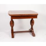 SIX PIECE JACOBEAN STYLE MEDIUM OAK DINING ROOM SUITE, comprising: DRAW LEAF DINING TABLE, with