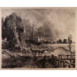 AFTER JOHN CONSTABLE BLACK AND WHITE PRINT ?Salisbury Cathedral from the Meadows? 21 ½? x 27? (54.