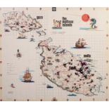 MODERN COLOUR PRINTED MAP ?The Maltese Islands? 20 ½? x 23 ½? (52cm x 59.6cm)