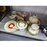 A TWELVE PIECE SUSIE COOPER PART TEA SERVICE ALSO A SEVEN PIECE NORITAKE PART TEA SERVICE