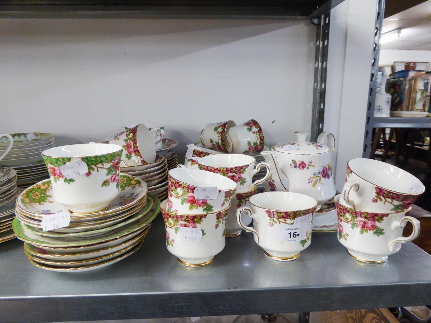 ROYAL STAFFORD CHINA TEA AND COFFEE WARES 'OLD ENGLISH GARDEN' PATTERN WITH TWO SIZES OF CUPS,