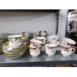 ROYAL STAFFORD CHINA TEA AND COFFEE WARES 'OLD ENGLISH GARDEN' PATTERN WITH TWO SIZES OF CUPS,