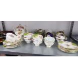 PARAGON CHINA 'ROCKINGHAM' PATTERN PART TEA SET OF 20 PIECES, INCLUDING 8 CUPS, 4 SAUCERS, 7 SMALL