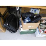 COLLECTION OF TOOLS, SMALL ELECTRICALS, TO INCLUDE; DRILL, I-POD SPEAKER, TOOL BOX, CD MINI