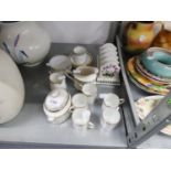 NORITAKE 'WHITMORE' PART TEA WARES AND A PORTMERION CERAMIC TOAST RACK