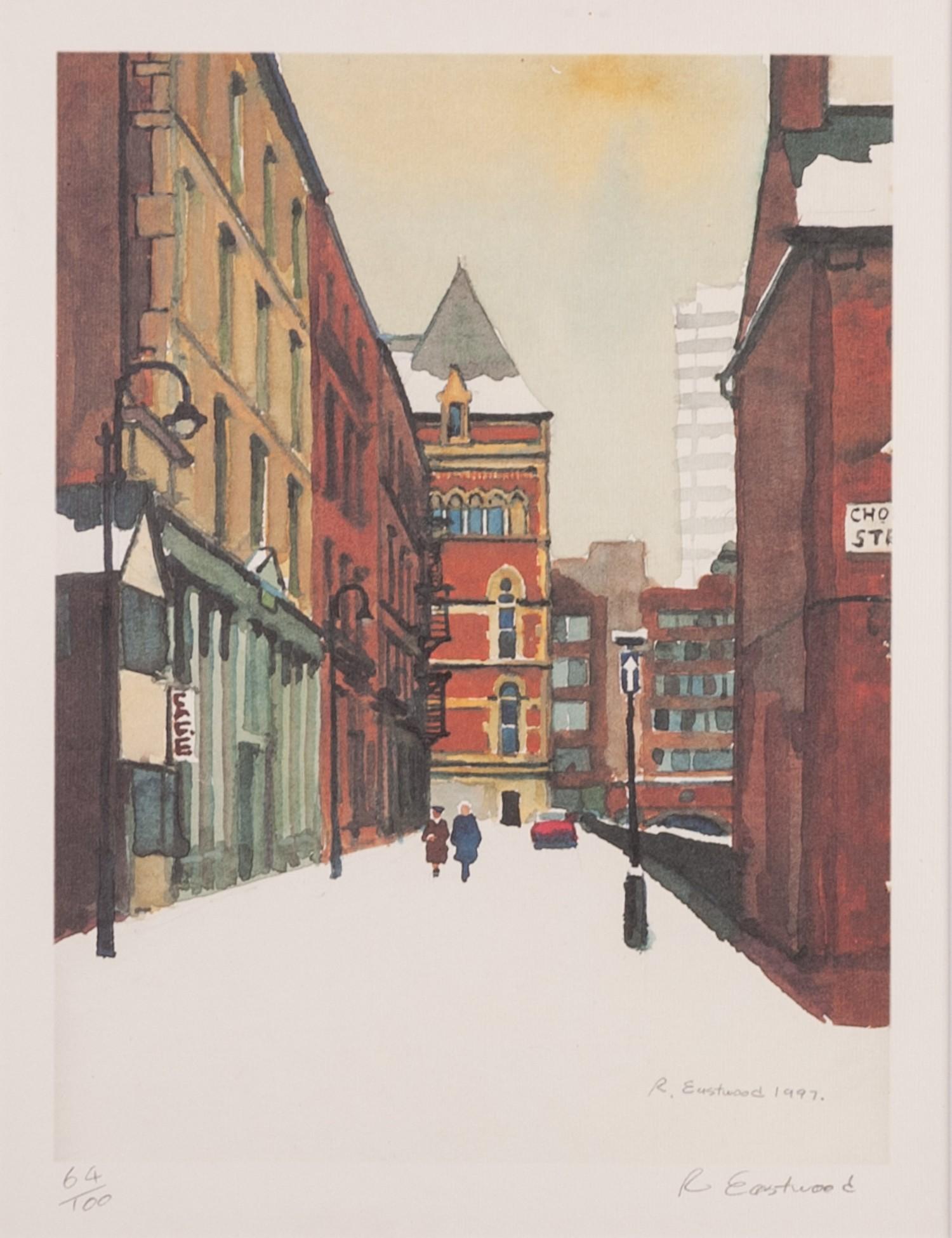 R EASTWOOD COLOURED LITHOGRAPH Artist signed limited edition Canal Street, Manchester signed and
