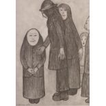 AFTER L.S. LOWRY LIMITED EDITION PRINT FROM A PENCIL DRAWING ?Family Discussion?, (159/850) Numbered