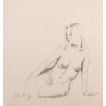 JOHN BLENKINSOPP (TWENTIETH/ TWENTY FIRST CENTURY) PENCIL DRAWING Seated female nude Signed 11 ¼?
