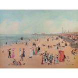 HELEN BRADLEY (1900-1979) ARTIST SIGNED COLOUR PRINT Blackpool Sands - Guild stamped 17 3/4" x 23