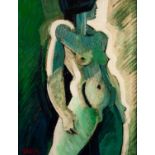 GEOFFREY KEY (b1941) OIL ON CANVAS Naked female figure Signed and dated (19)76 lower left Signed,