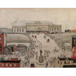 L.S. LOWRY(1887 - 1976) ARTIST SIGNED LIMITED EDITION COLOUR PRINT 'Station Approach'