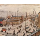 L S LOWRY (1887-1976) ARTIST SIGNED LIMITED EDITION COLOUR PRINT Huddersfield an edition of 850