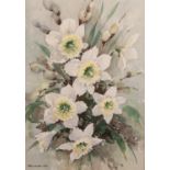 EDITH BUXTON (Macclesfield artist) WATERCOLOUR DRAWING Bunch of daffodils Signed 9 1/2" x 6 3/4" (24