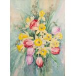 EDITH BUXTON (Macclesfield artist) WATERCOLOUR DRAWING Bunch of spring flowers Signed and dated (