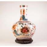 PAIR OF POSSIBLY NINETEENTH CENTURY CHINESE IMARI PORCELAIN LARGE VASES, each of compressed form