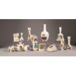 COLLECTION OF MINIATURE CRESTED CHINA, including: ?CHARD 1570? HEN, ?ISLE OF WIGHT? ELEPHANT, ?