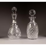 WATERFORD CUT GLASS DECANTER AND STOPPER, of barrel form, 10 ½? (26.7cm) high, together with