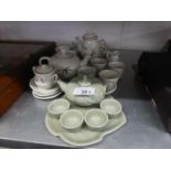 ORIENTAL TEA SERVICE FOR SIX PERSONS, ANOTHER IN CELADON GLAZE AND ANOTHER (3)