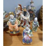 SIX MODERN CHINESE PORCELAIN FIGURES
