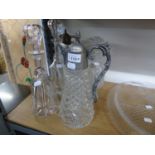 QUANTITY OF CUT GLASS DECANTERS (APPROX 6)