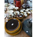 HORNSEA POTTERY ?BRONTE? PATTERN DINNER AND TEA SERVICE SUFFICIENT FOR SIX PERSONS, 49 PIECES (