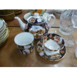 ROYAL ALBERT CHINA ?HEIRLOOM? PATTERN TEAPOT AND MATCHING TEACUP AND SAUCER AND A ROYAL CROWN