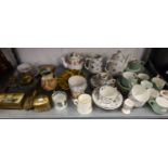 TEA WARES TO INCLUDE; AYNSLEY FOR SIX PERSONS, 'FURNIVALS, DENMARK, COFFEE POT, HOT WATER JUG  SET