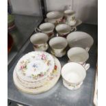 ROYAL ALBERT CHINA 'MOSS ROSE' PATTERN TEA SERVICE FOR SIX PERSONS, 18 PIECES