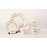 TWENTY ONE PIECE ROYAL WORCESTER GOLD 'CHANTILLY' PATTERN CHINA TEASET FOR SIX PERSONS,