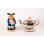 BURLINGTON WARE POTTERY TOBY JUG, typically modelled, 9 ¼? (23.5cm) high, (originally musical, now