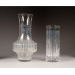 TWO BACCARAT CUT GLASS VASES, comprising: one of waisted form, 10 ¼? (26cm) high, the other of