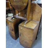 BURR WALNUTWOOD SUNK CENTRE DRESSING CHEST HAVING TWO CUPBOARD DOORS WITH INTERNAL DRAWERS AND A