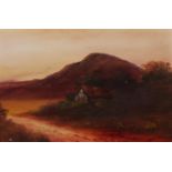 UNATTRIBUTED (NINETEENTH CENTURY) PAIR OF OIL PAINTINGS Sunset landscapes 8? x 12? (20.3cm x 30.