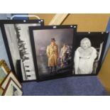 TWO CARDBOARD PHOTO'S TO INCLUDE; MANHATTEN QUEEN ELIZABETH 1957,  MARILYN MONROE, HOLLYWOOD AND A