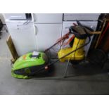 PERFORMANCE POWER HOVER COLLECT ELECTRIC MOWER AND AN ALKO H 1100S ELECTRIC GARDEN SHREDDER