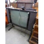 BANG AND OLUFSON COLOUR TV. WITH BUILT-IN STEREO SPEAKERS WITH INCORPORATED METAL STAND AND THE