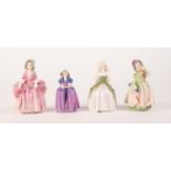 FOUR SMALL ROYAL DOULTON CHINA FIGURES, comprising: PATRICIA (M28), a/f, BO-PEEP (HN 1811), PENNY (
