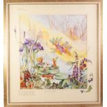 GLENDA RAE (20th Century) TWO WATERCOLOUR PRINT REPRODUCTIONS enhanced with glitter and extended