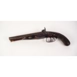 GOOD FIRST HALF OF 19th CENTURY DOUBLE BARREL PRECISION PISTOL by Esau Akrill - Beverley 1833-58.